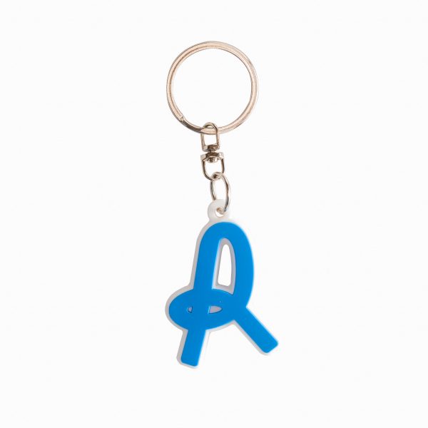 Portachiave PVC "R" blu